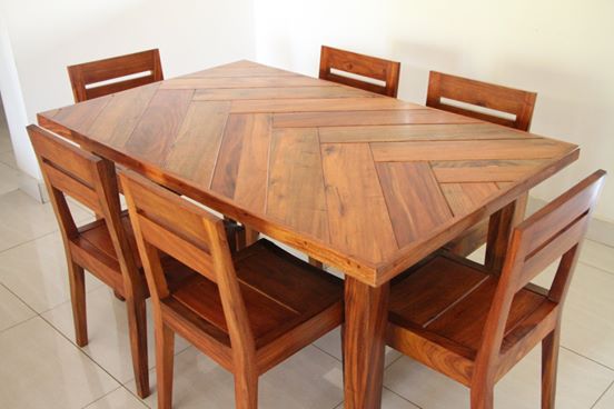 Herringbone Dining Table 1,500,000 (Ex Chairs)